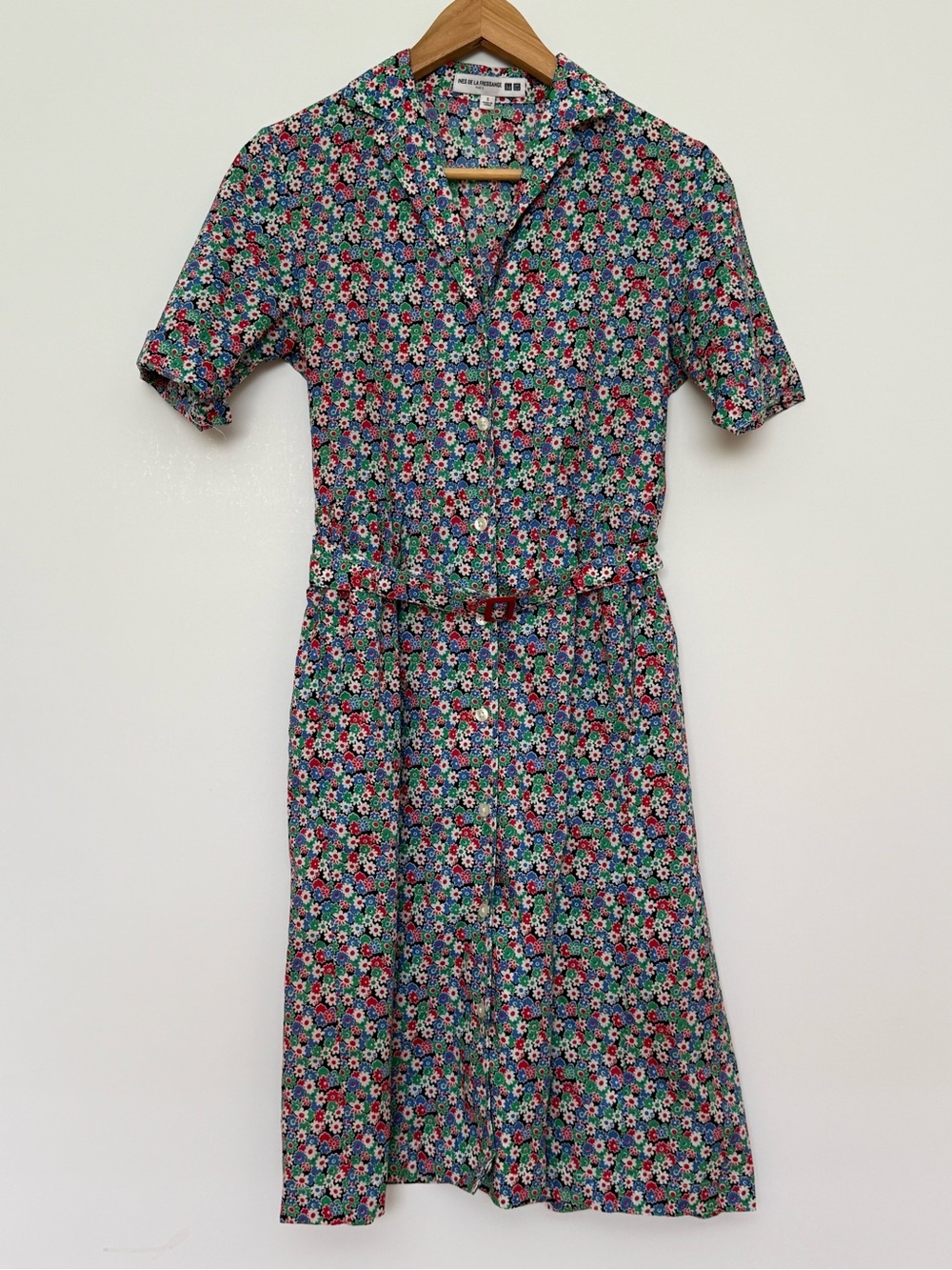 Ines De La Fressange x Uniqlo Floral Button-Front Midi Dress - Blue Multi